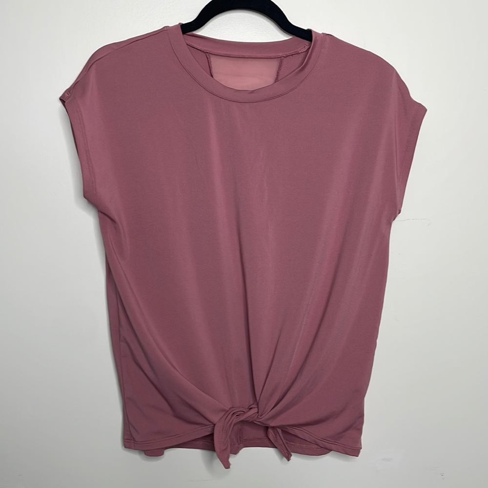 Pink women’s running shirt, short sleeve dry fit
